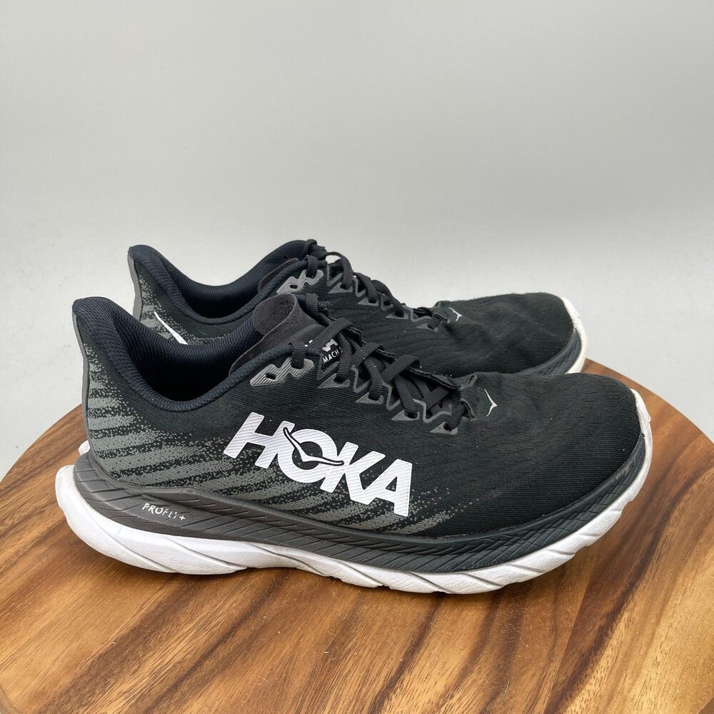 Hoka One One Mach 5 Shoes Mens Size 10.5 2E Black Running Comfort Walking Gym
